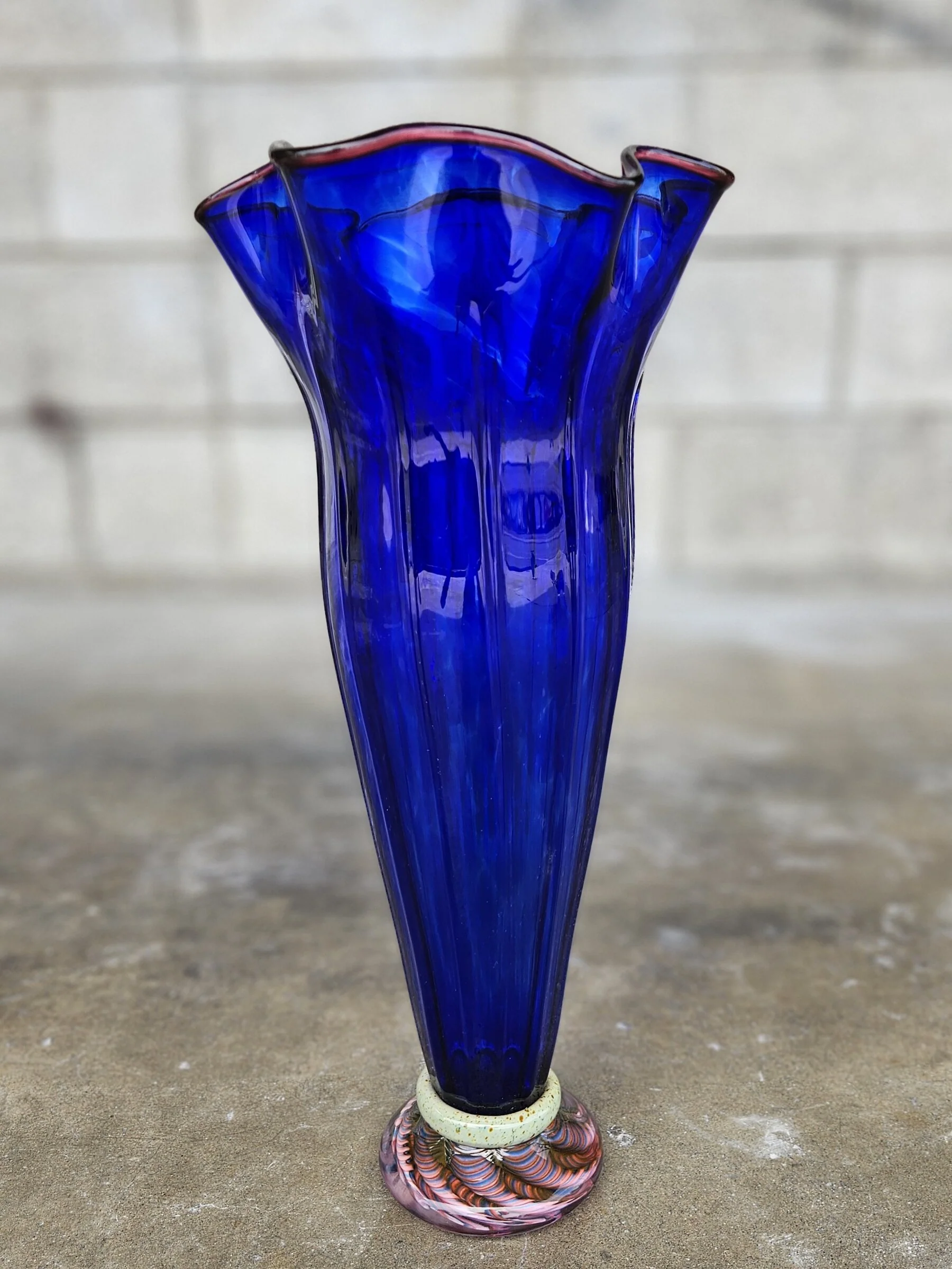 Transparent Cobalt Tall Vase - Image 2