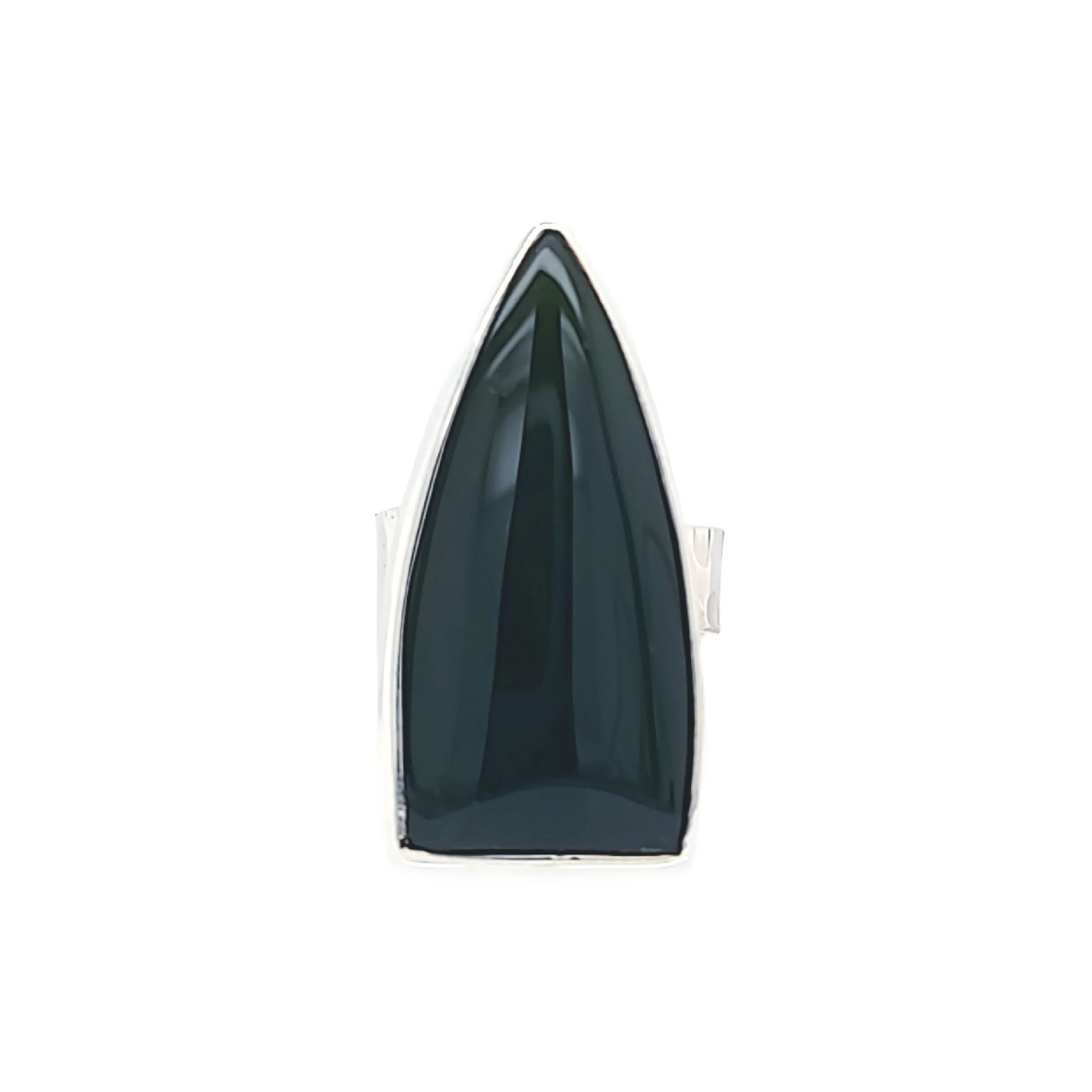 Triangle Green Onyx Adjustable Ring