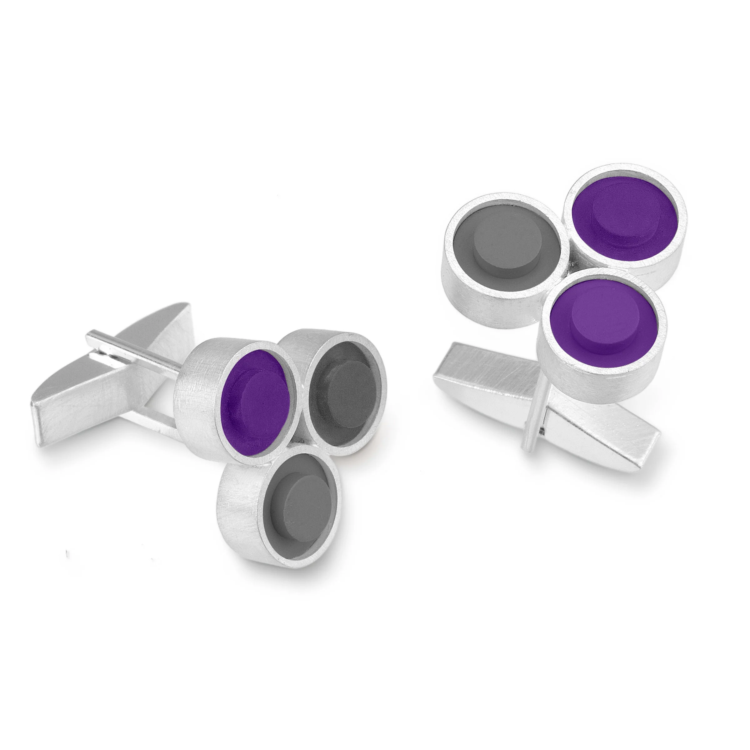 Trio Cuff Links - Grape and Earl Gray