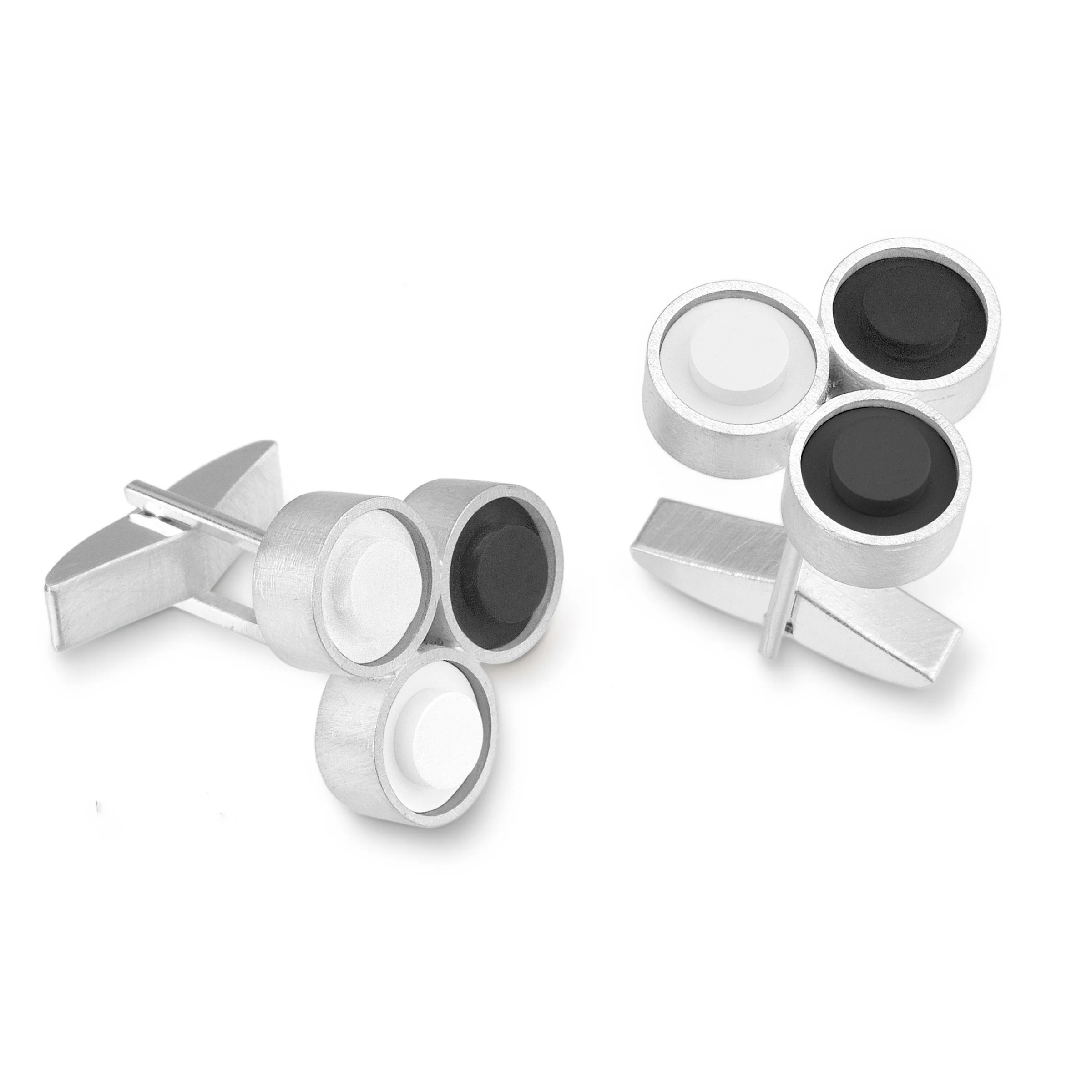 Trio Cuff Links - Licorice and Marshmallow