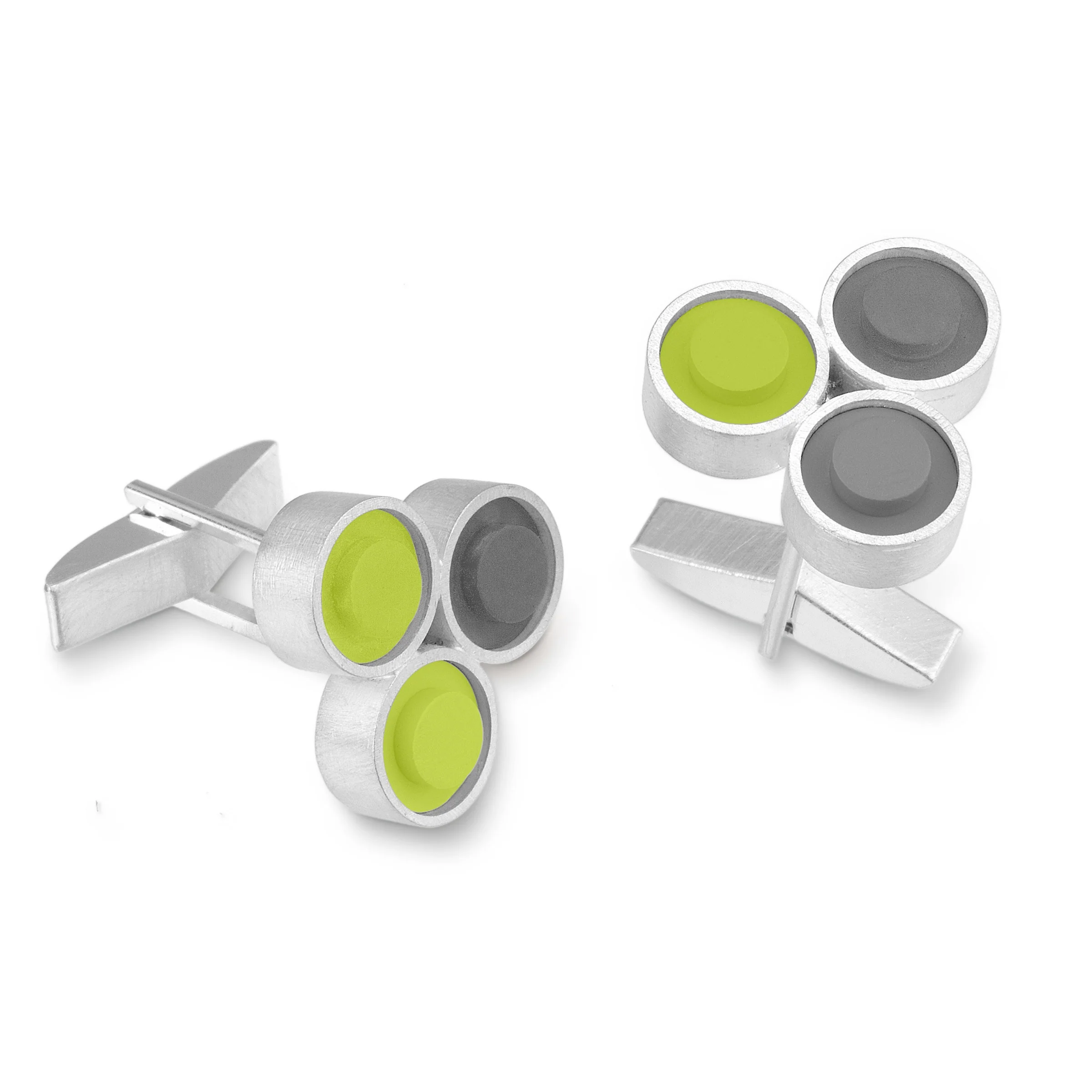 Trio Cuff Links - Lime and Earl Gray