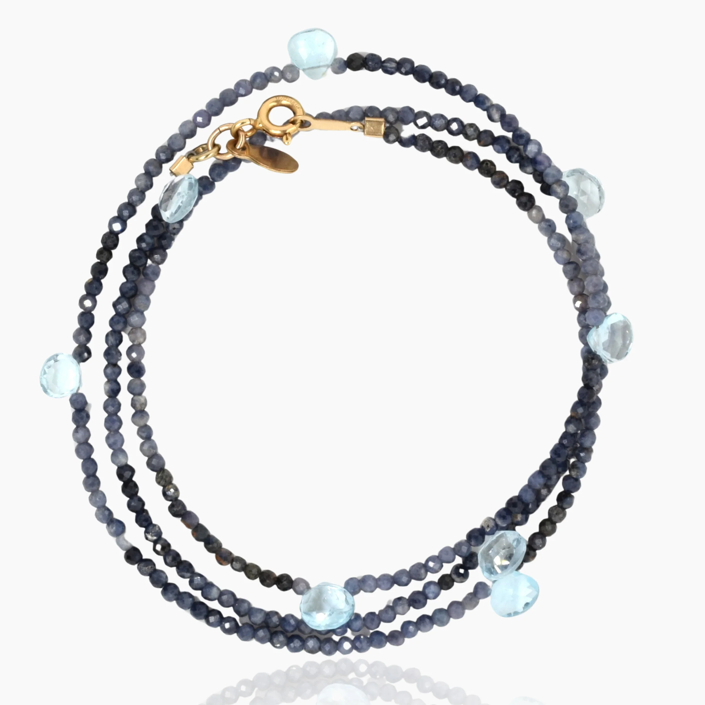 Triple Wrap Convertible Bracelet in Blue Sapphire & Topaz - Blue Sapphire & Topaz