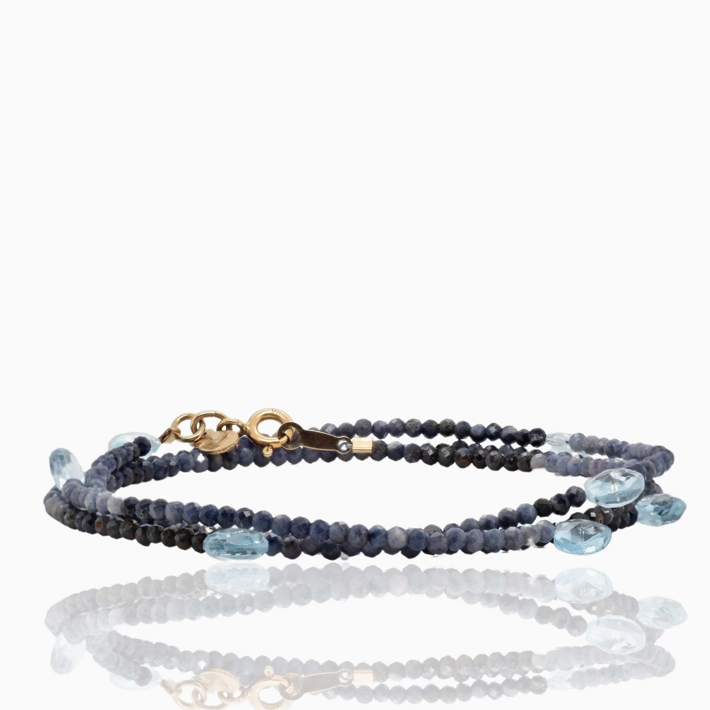 Triple Wrap Convertible Bracelet in Blue Sapphire & Topaz - Blue Sapphire & Topaz - Image 3