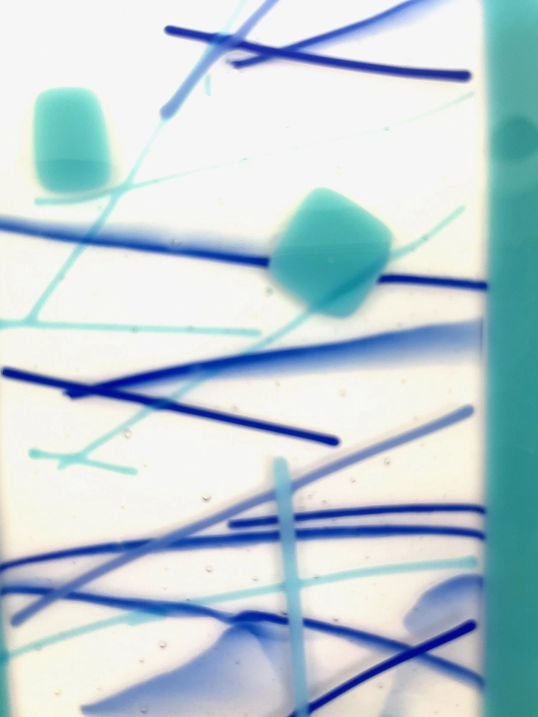 Turquoise and Blue Squares and Lines Tray - Image 3