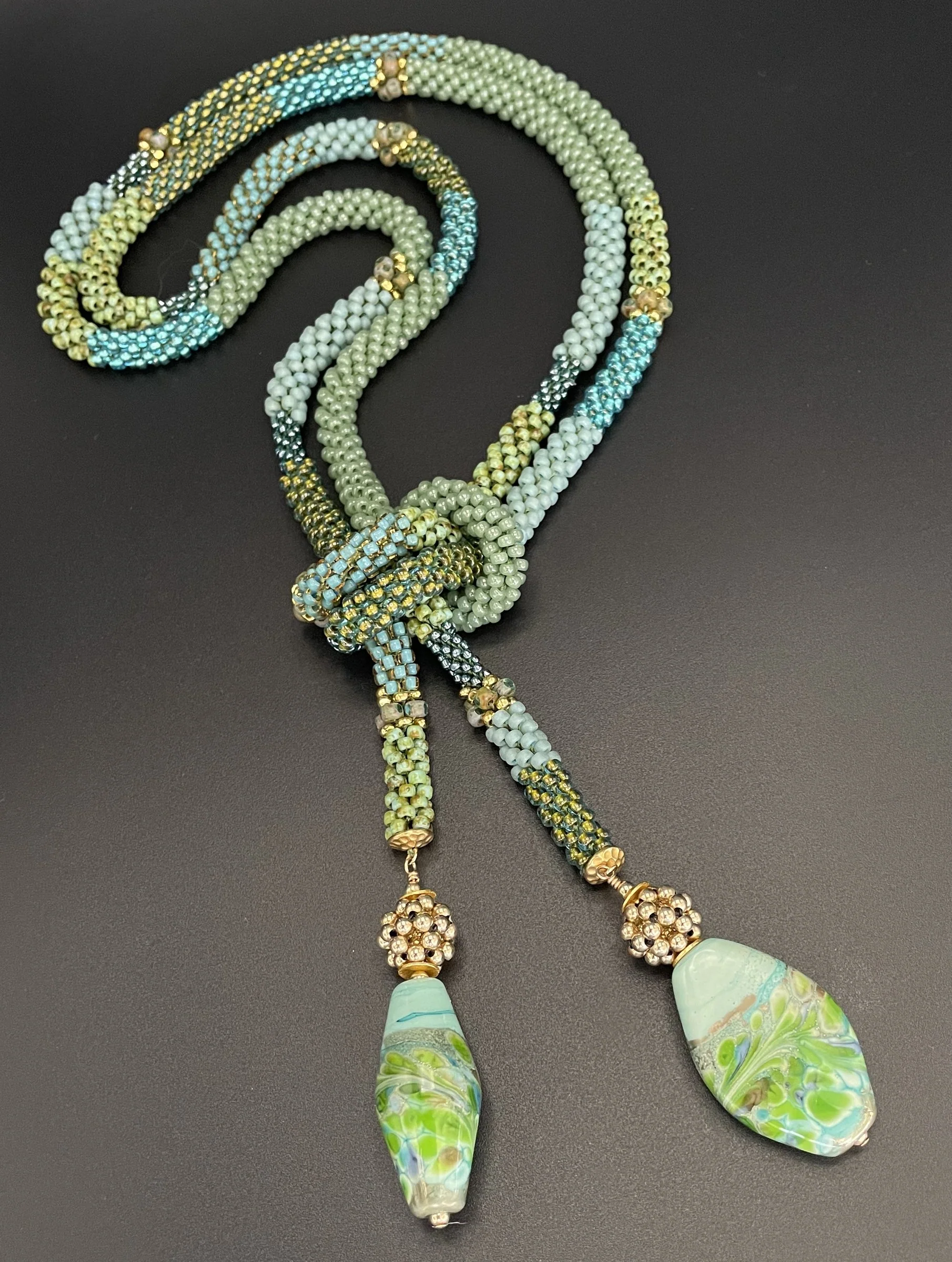 Turquoise Bead Crochet Lariat