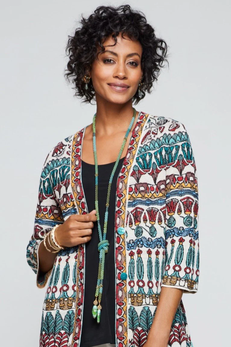 Turquoise Bead Crochet Lariat - Image 3