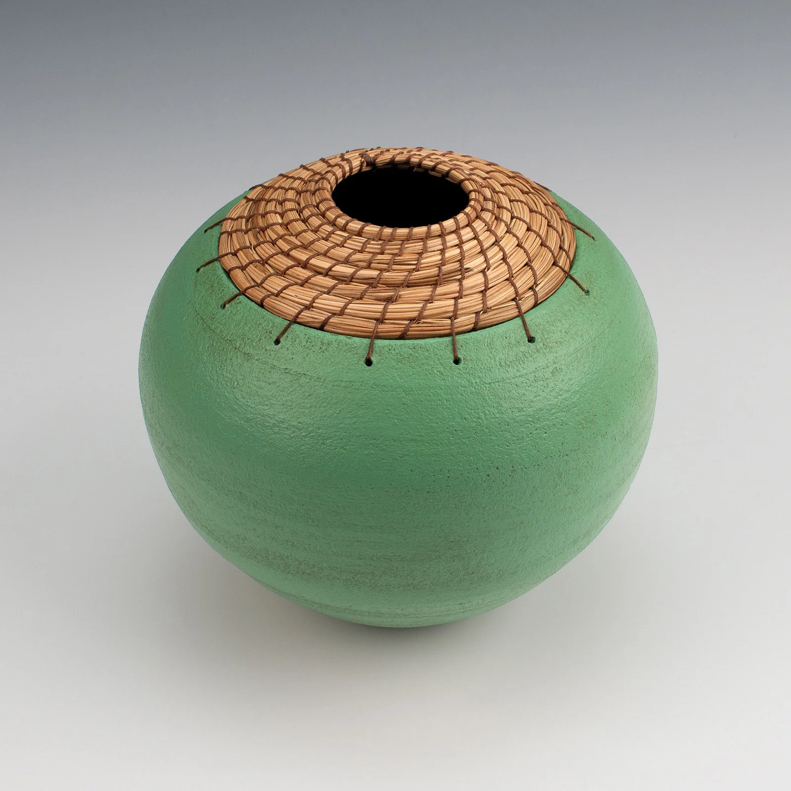 Tuscan Green Sphere Vessel - Image 2