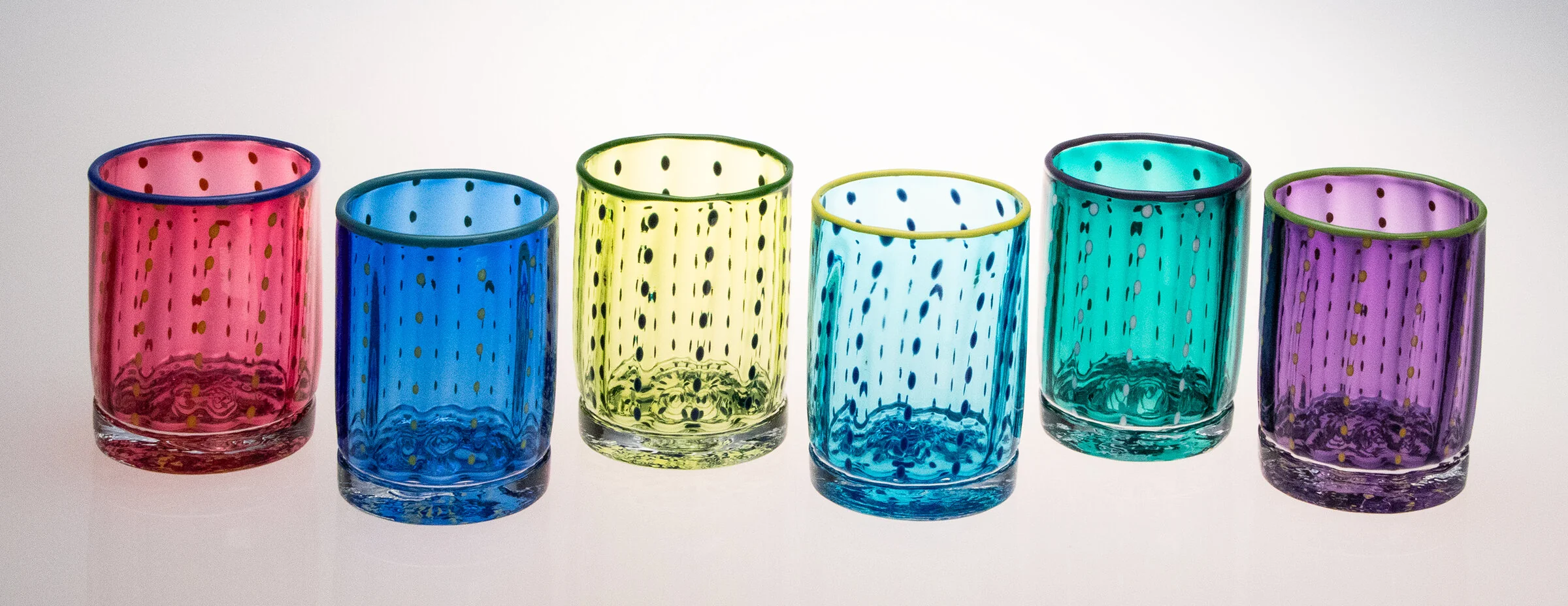 Tutti Frutti Rocks Glasses - Copper Blue