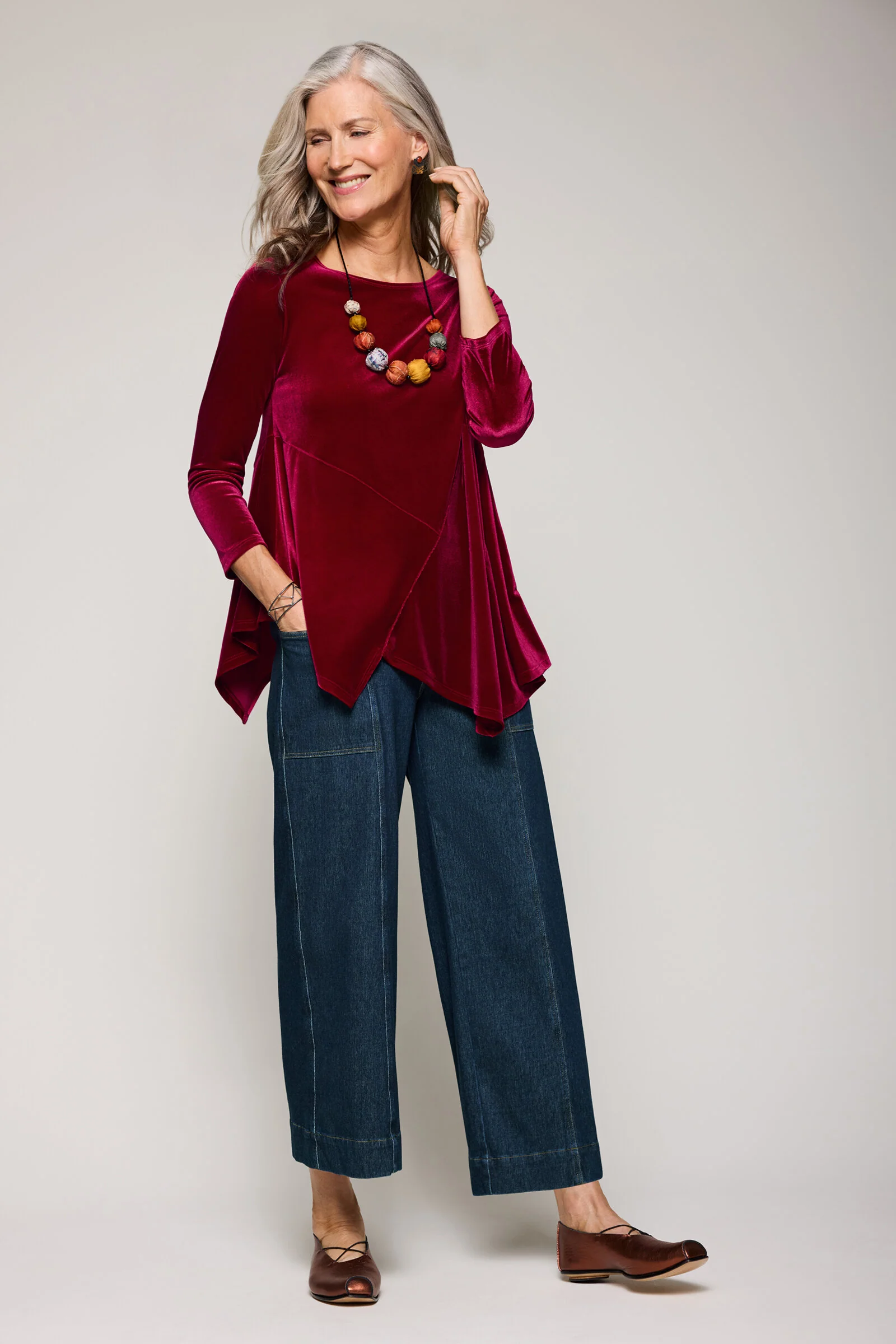 Velvet Mariella Tunic - Garnet - Image 3