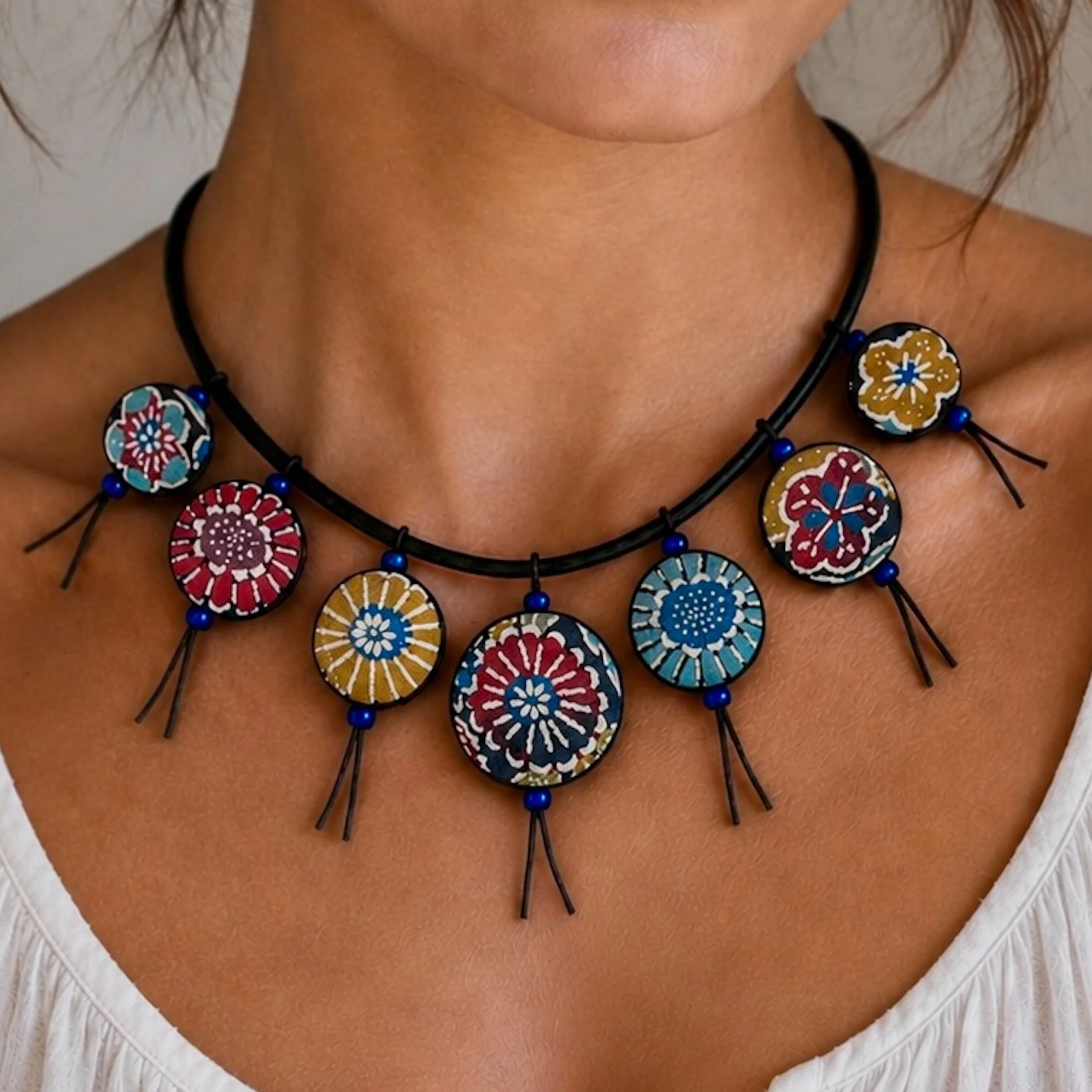 Vintage Kimono Silk Reversible Choker - Image 2