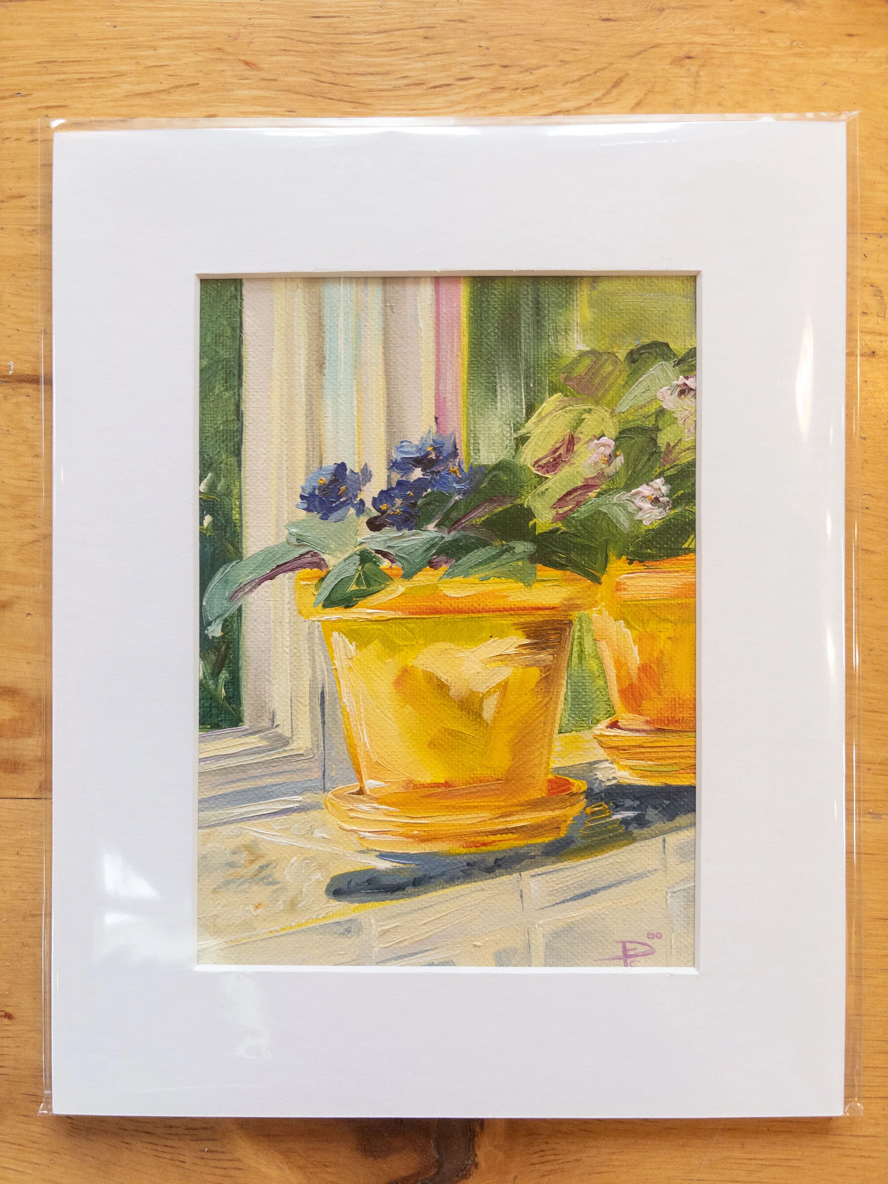 Violets in Yellow Pots - Image 2