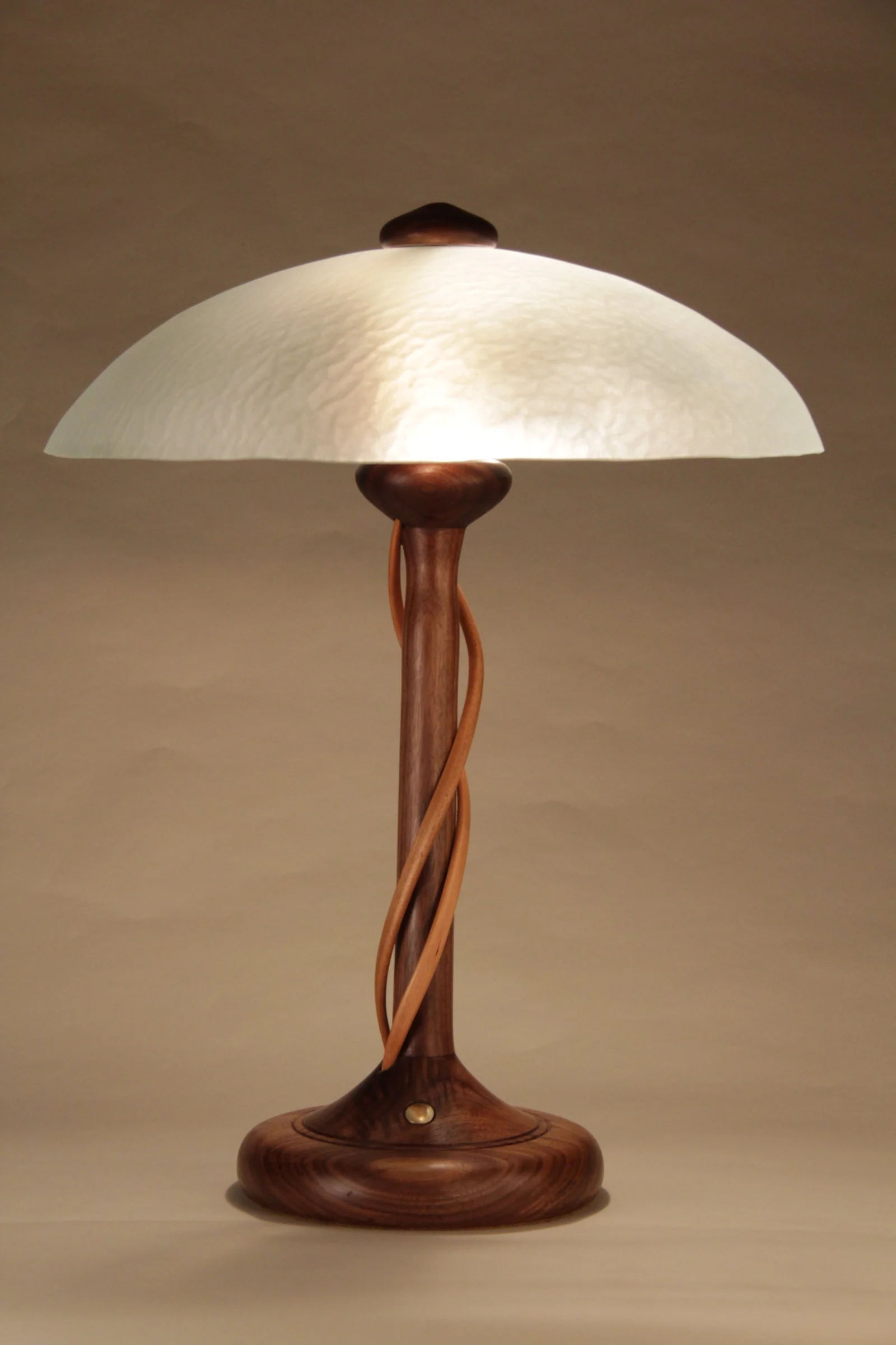 Walnut Table Lamp with Cherry Tendrils - Image 4