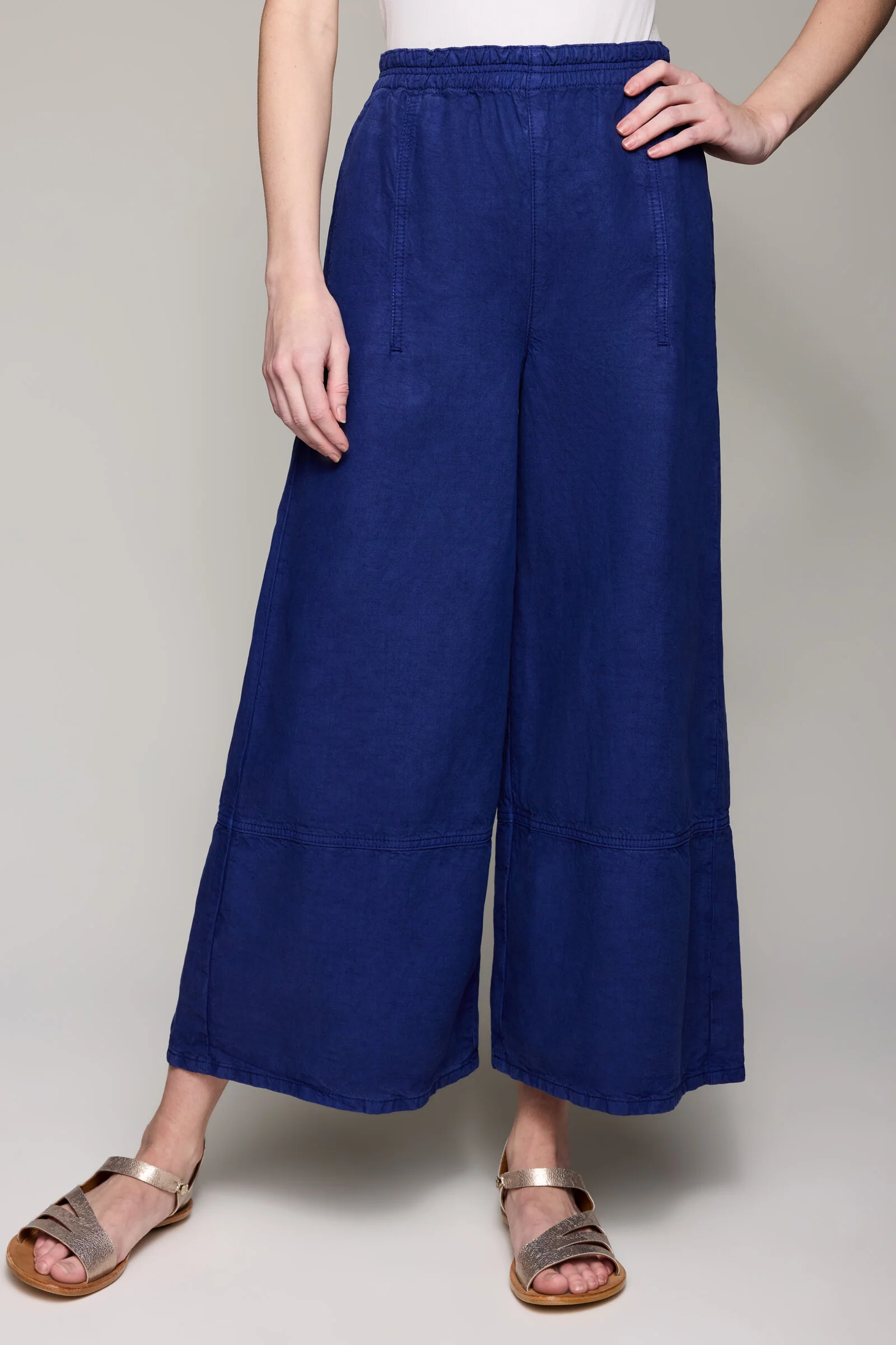 Washed Tencel Linen Cotton Palazzo Pant