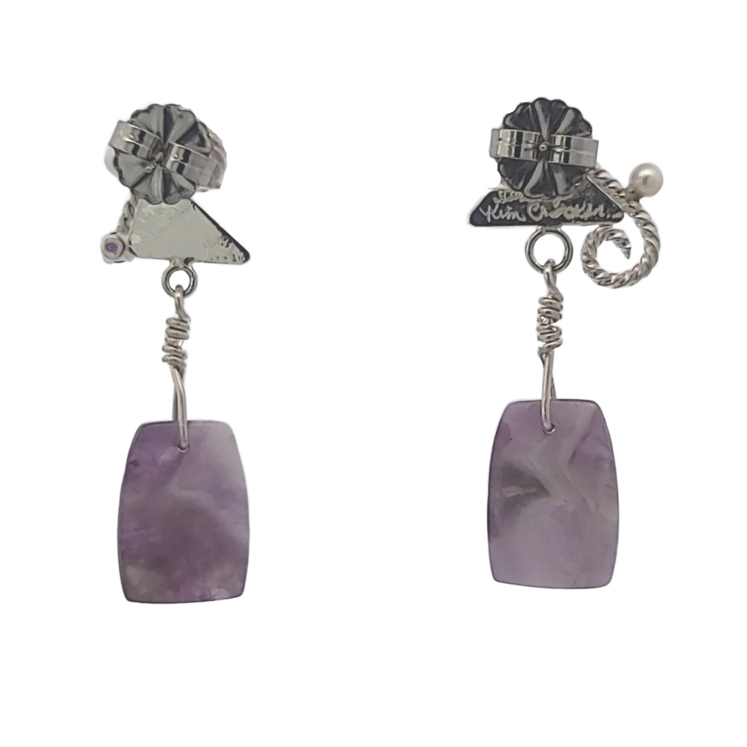 Whimsy in Bloom Chevron Amethyst Earrings - Image 3