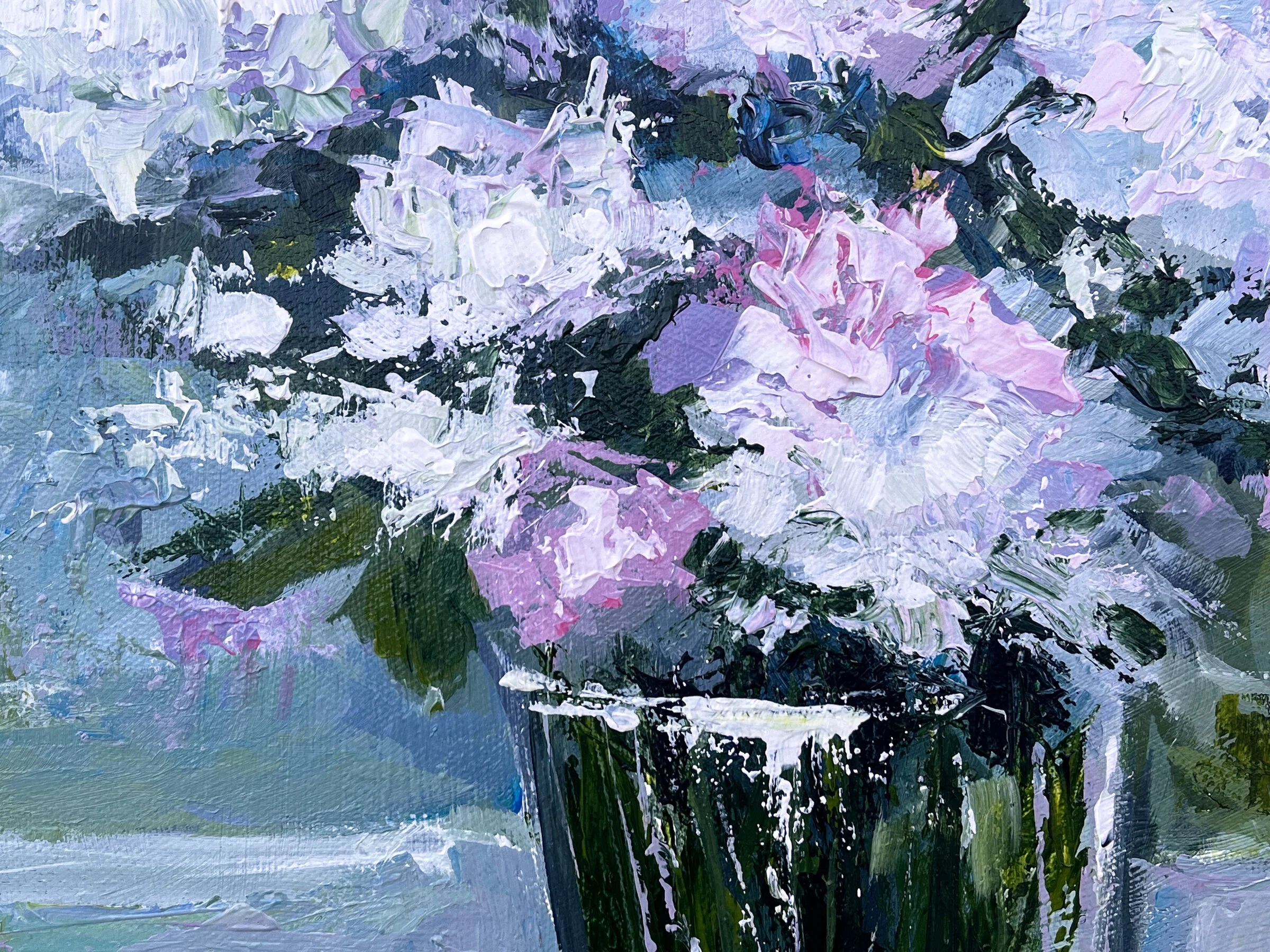 White Peonies in Vase - Image 2