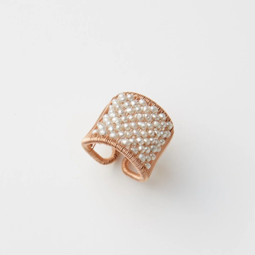 Woven Pearls Ring