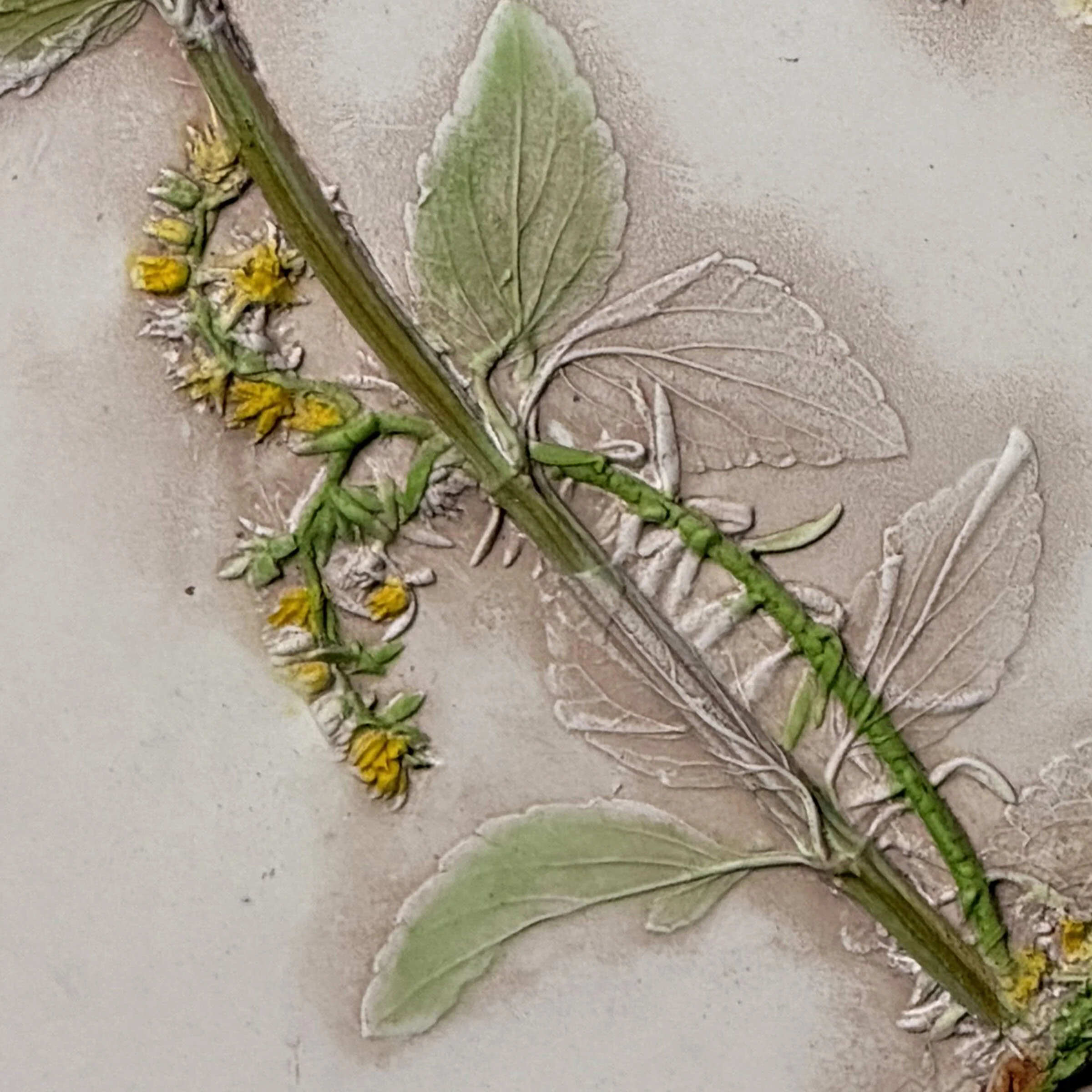 Yellow Sedum & Purple Salvia Heart Tile - Image 5