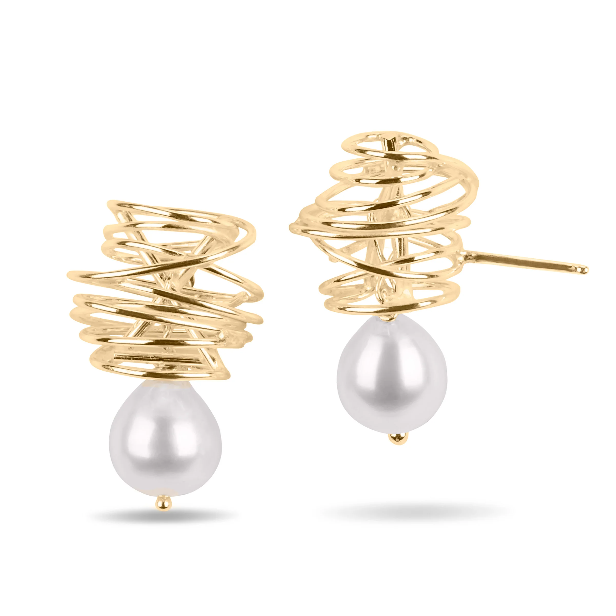 Zephyr Earrings - 18k Gold, Post Back